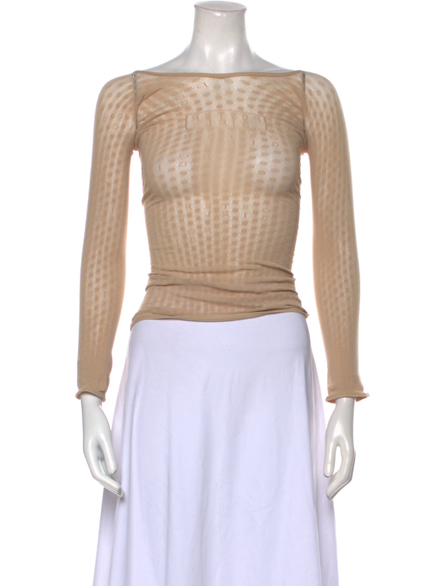 Poster Girl Bateau Neckline Long Sleeve Crop Top