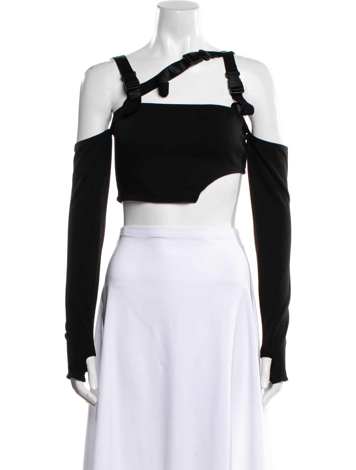Poster Girl Asymmetrical Long Sleeve Crop Top