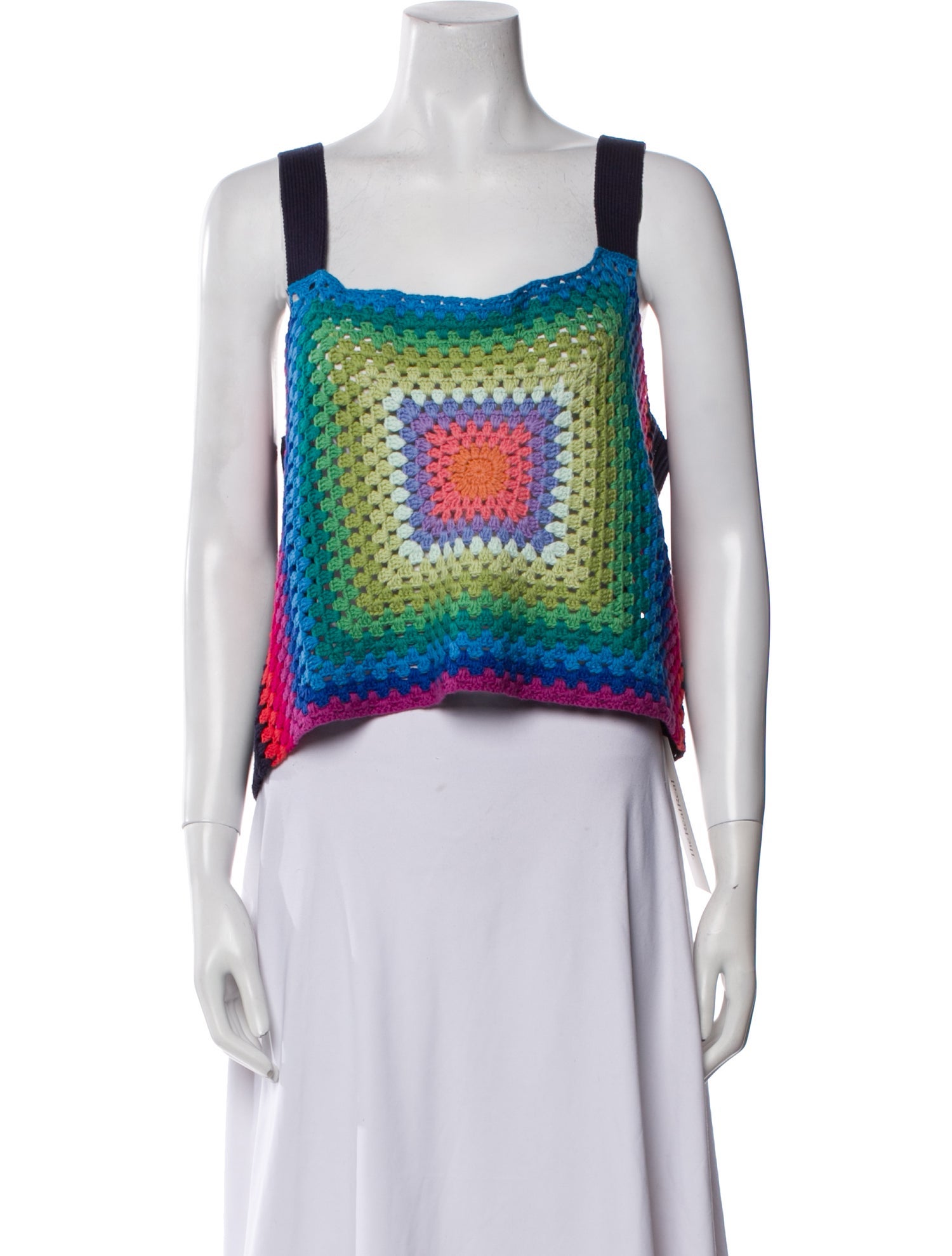 Pistola Patterned Square Neckline Crop Top w/ Tags