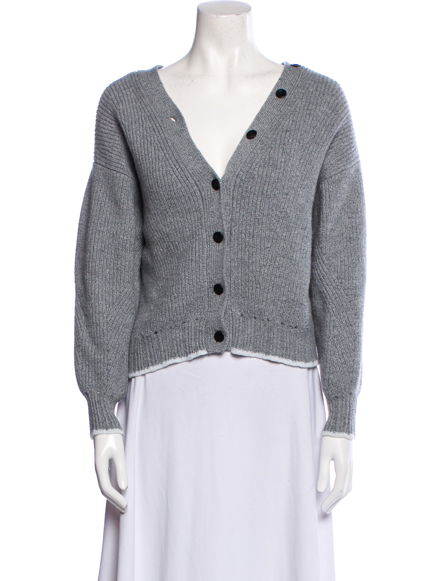Proenza Schouler White Label Wool Plunge Neckline Sweater