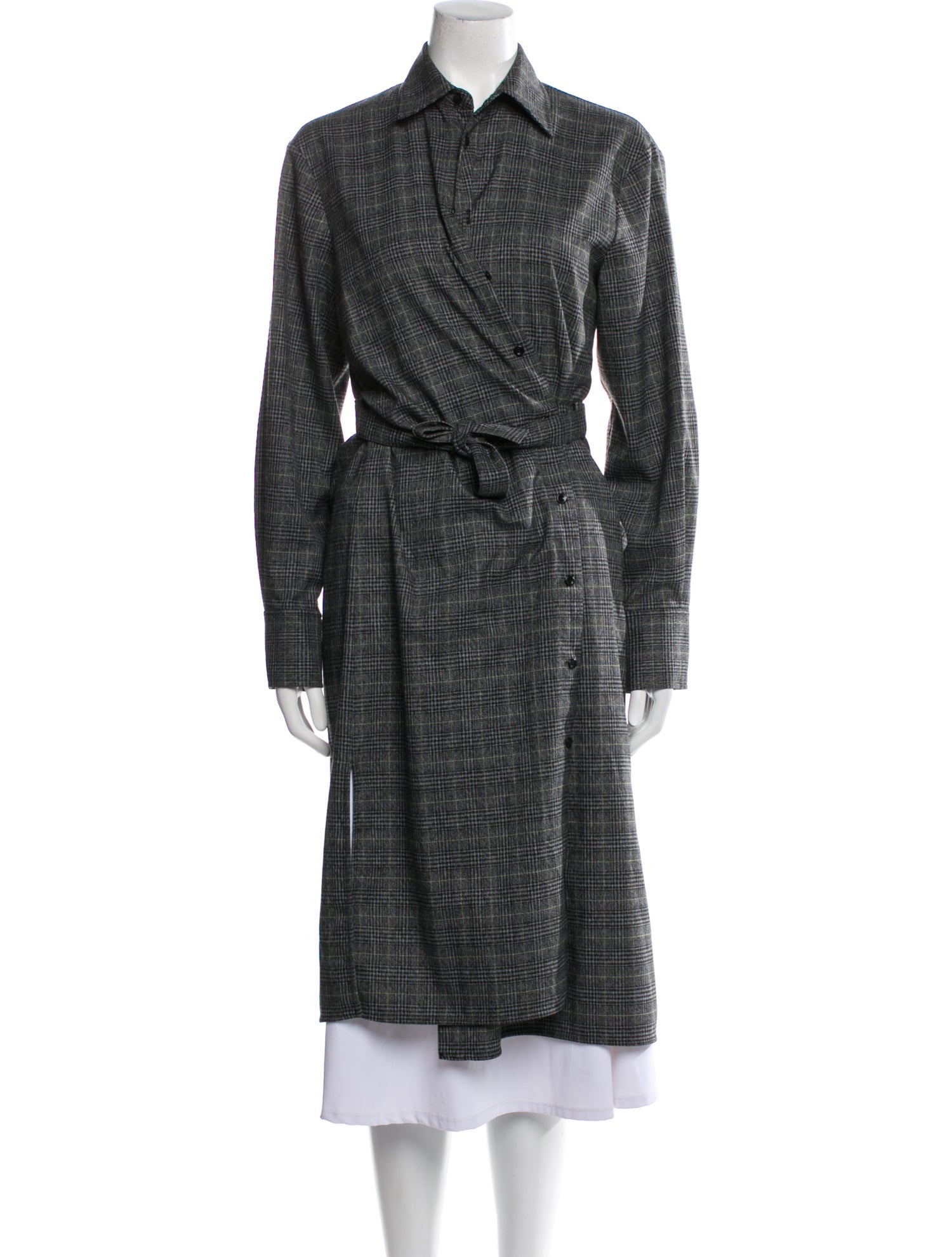 Proenza Schouler White Label Plaid Print Trench Coat