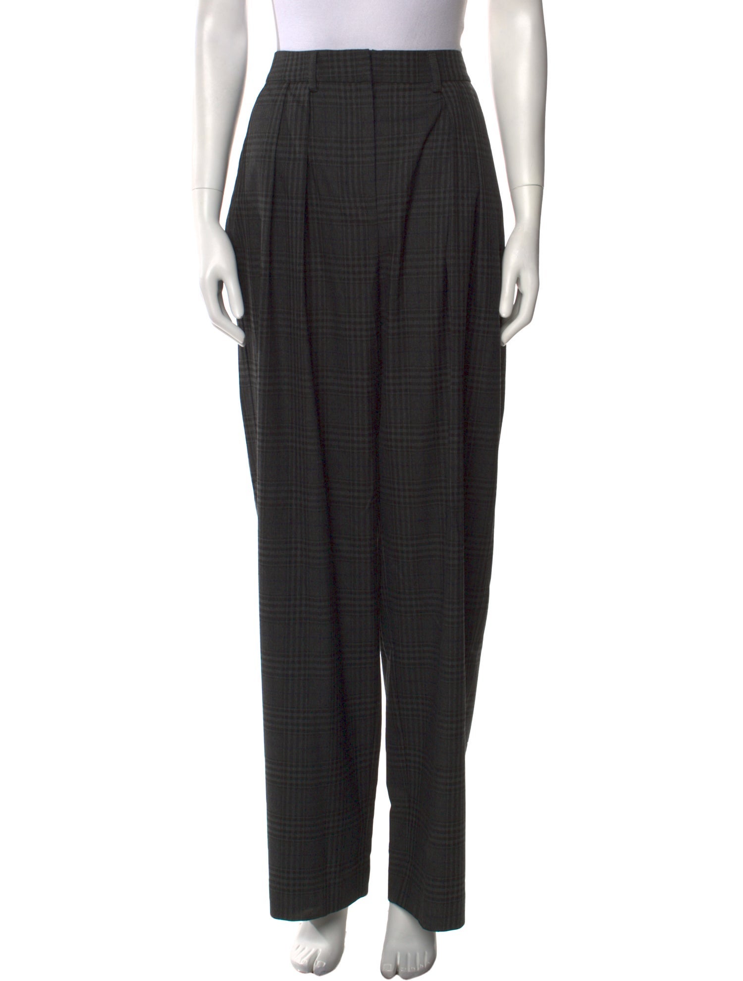 Proenza Schouler White Label Plaid Print Wide Leg Pants