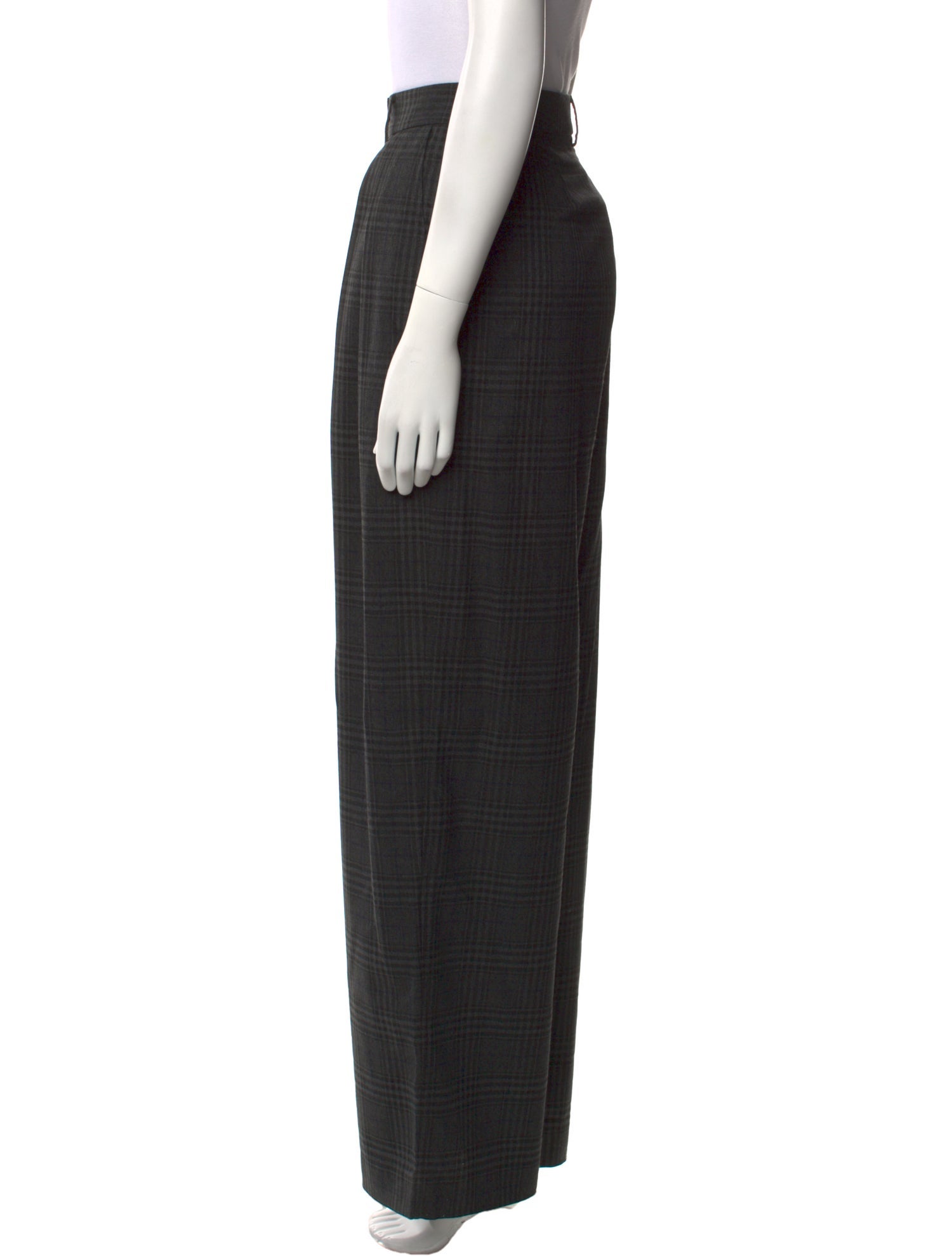 Proenza Schouler White Label Plaid Print Wide Leg Pants