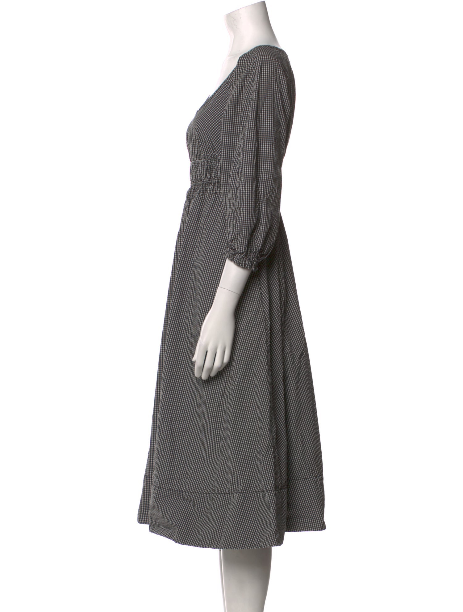 Proenza Schouler White Label Plaid Print Midi Length Dress