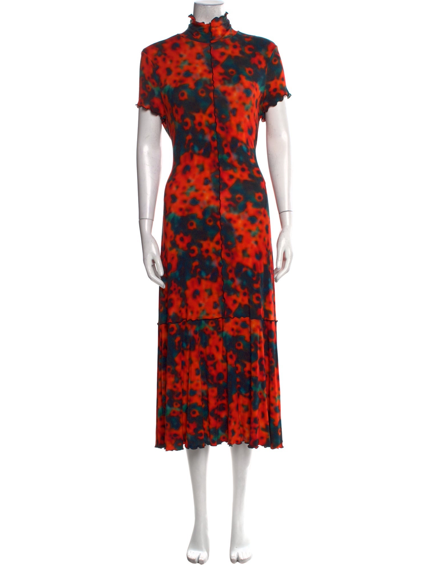 Proenza Schouler White Label Floral Print Midi Length Dress