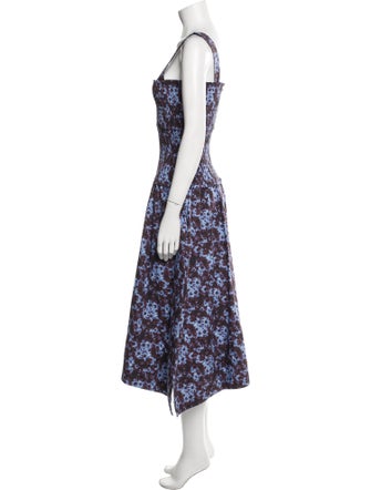 Proenza Schouler White Label Floral Print Midi Length Dress
