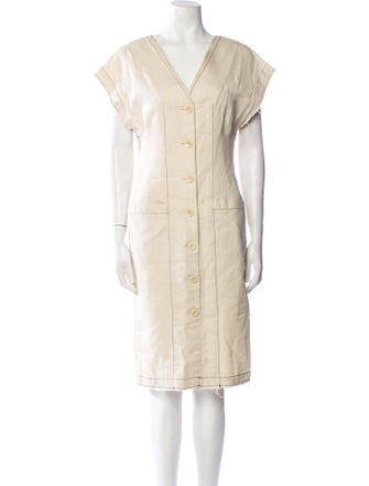 Proenza Schouler White Label V-Neck Knee-Length Dress