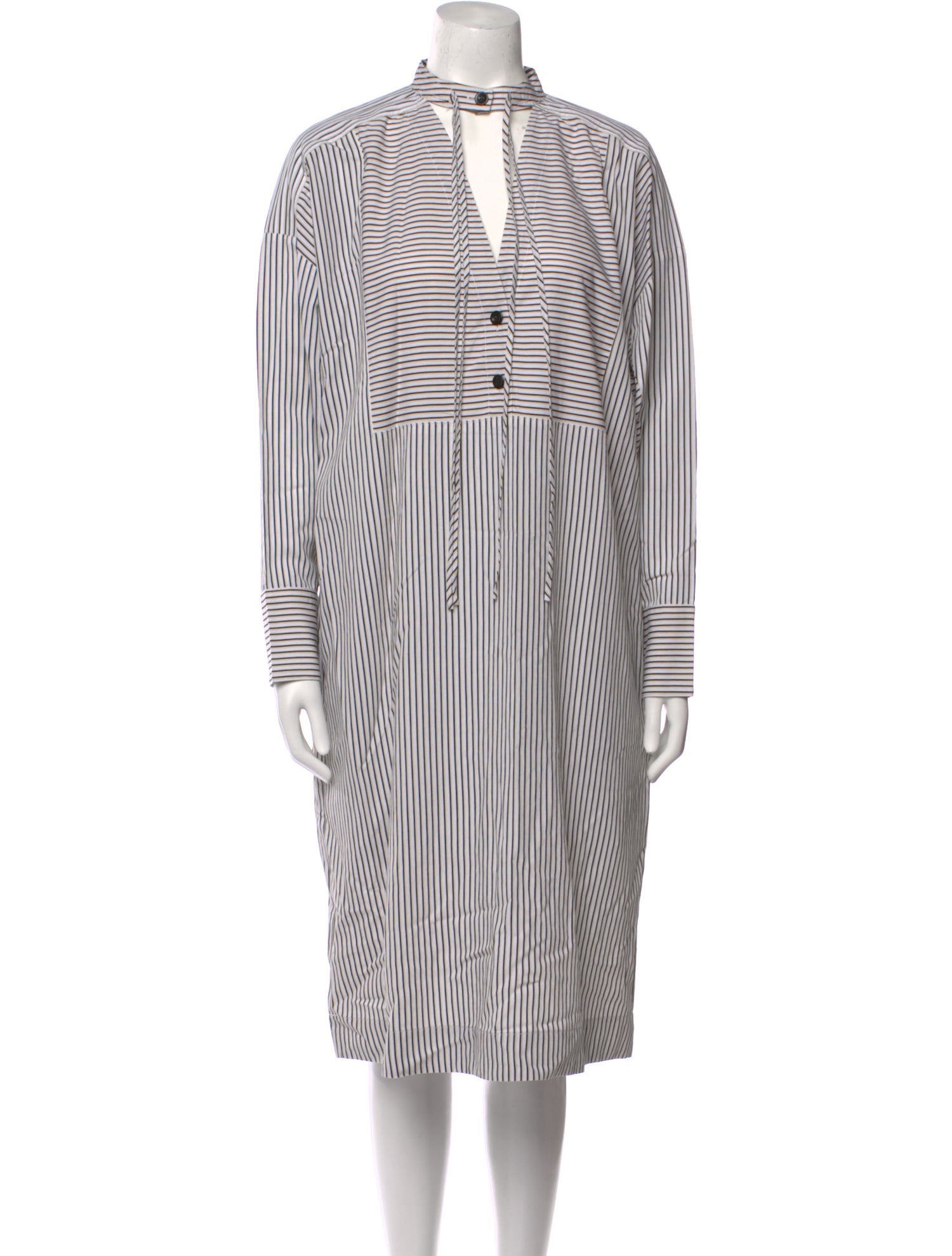 Proenza Schouler White Label Striped Midi Length Dress