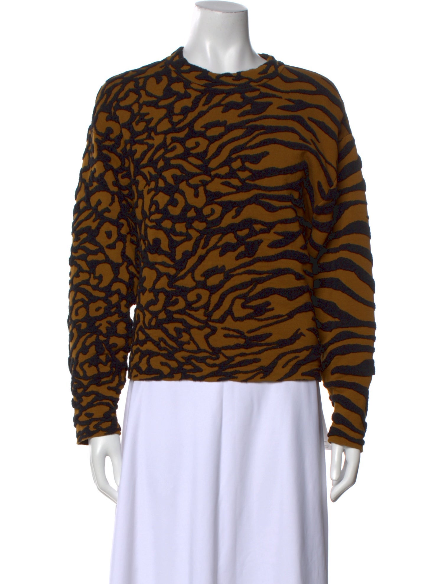 Proenza Schouler White Label Animal Print Crew Neck Sweater