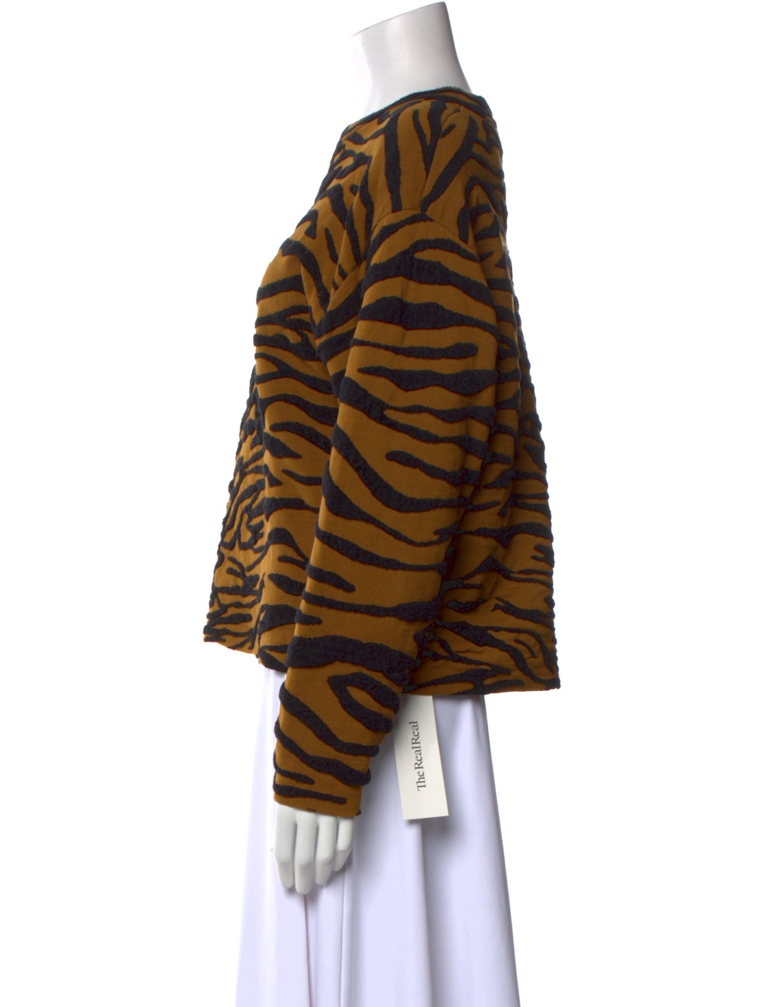 Proenza Schouler White Label Animal Print Crew Neck Sweater