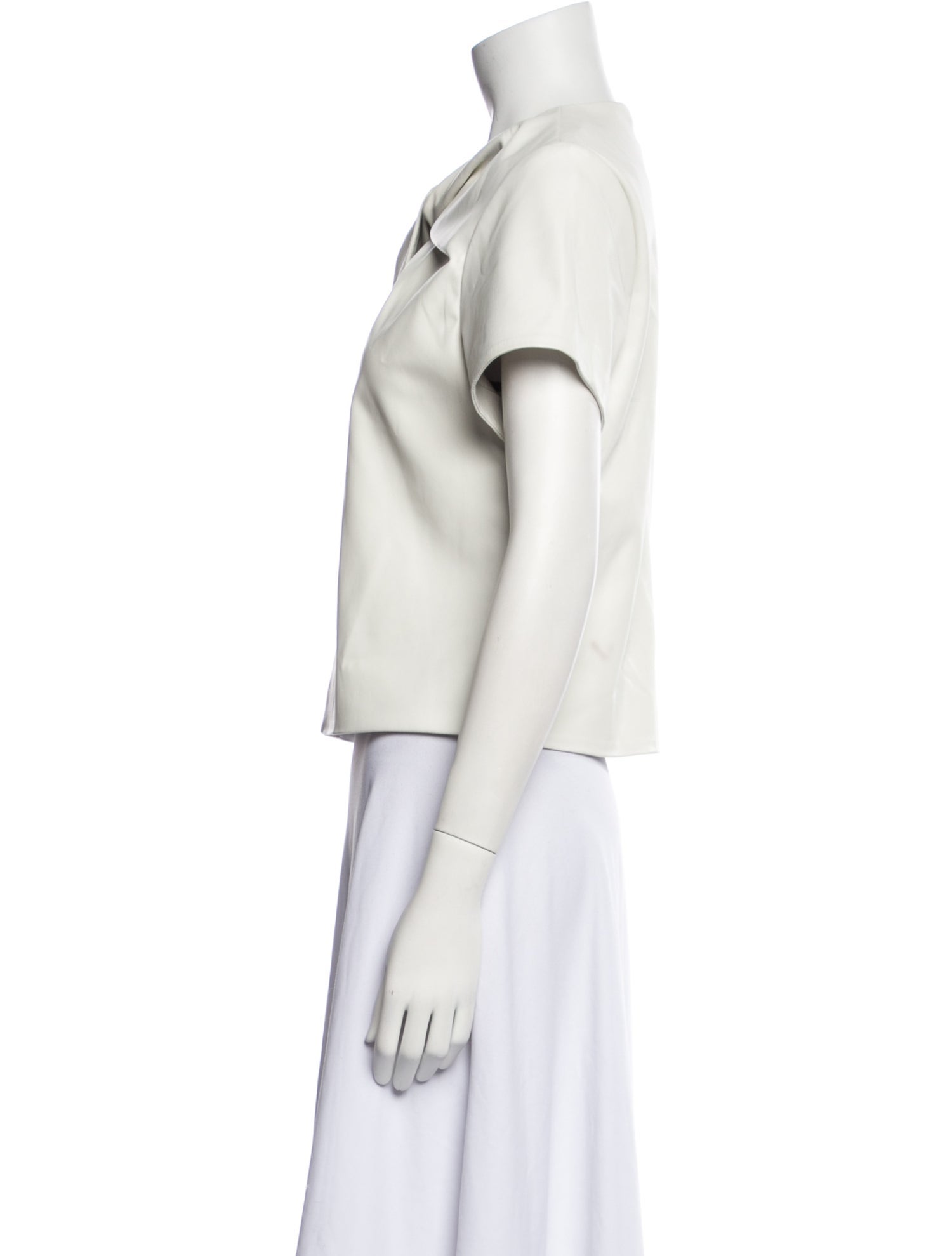 Proenza Schouler White Label V-Neck Short Sleeve Crop Top