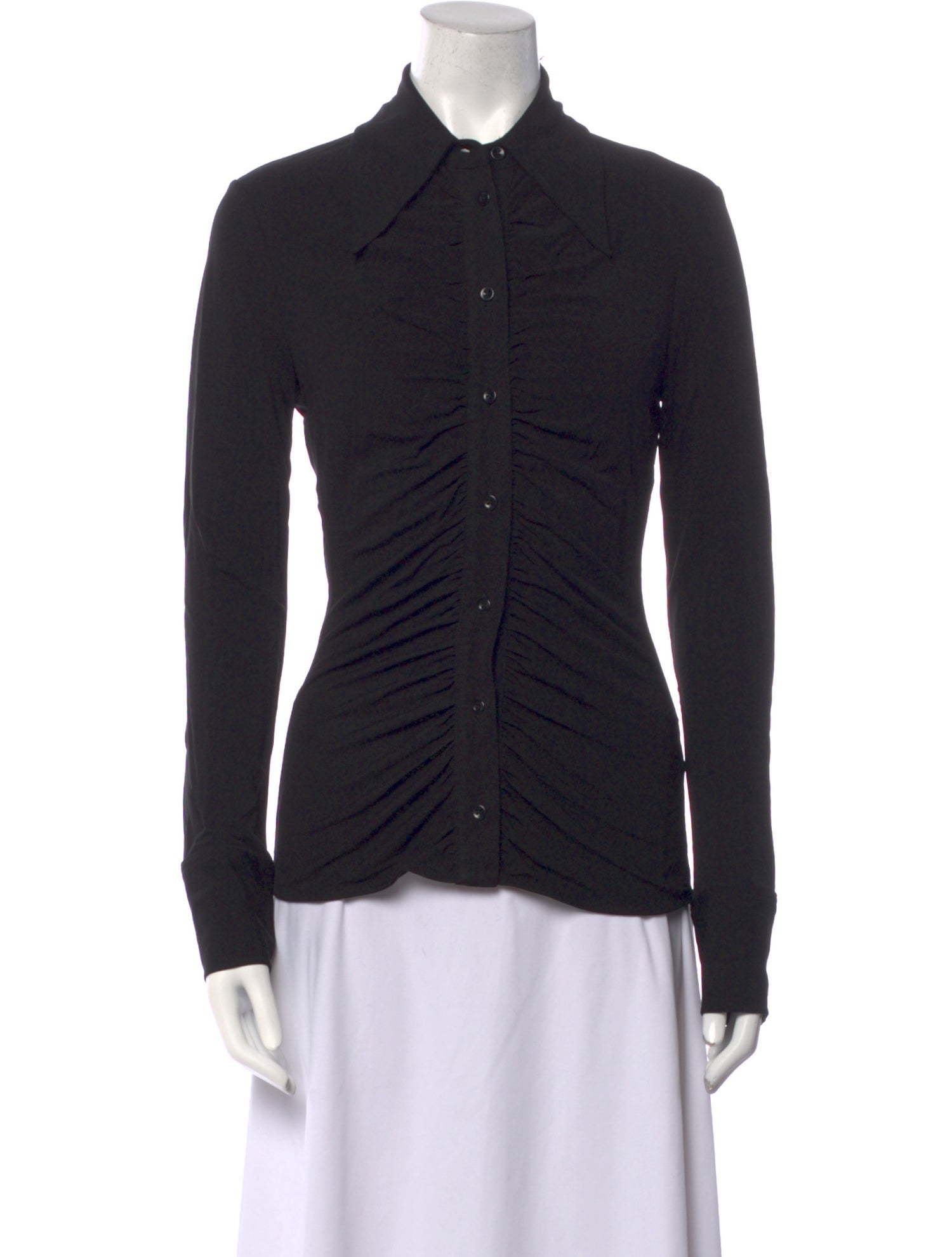 Proenza Schouler White Label Long Sleeve Button-Up Top