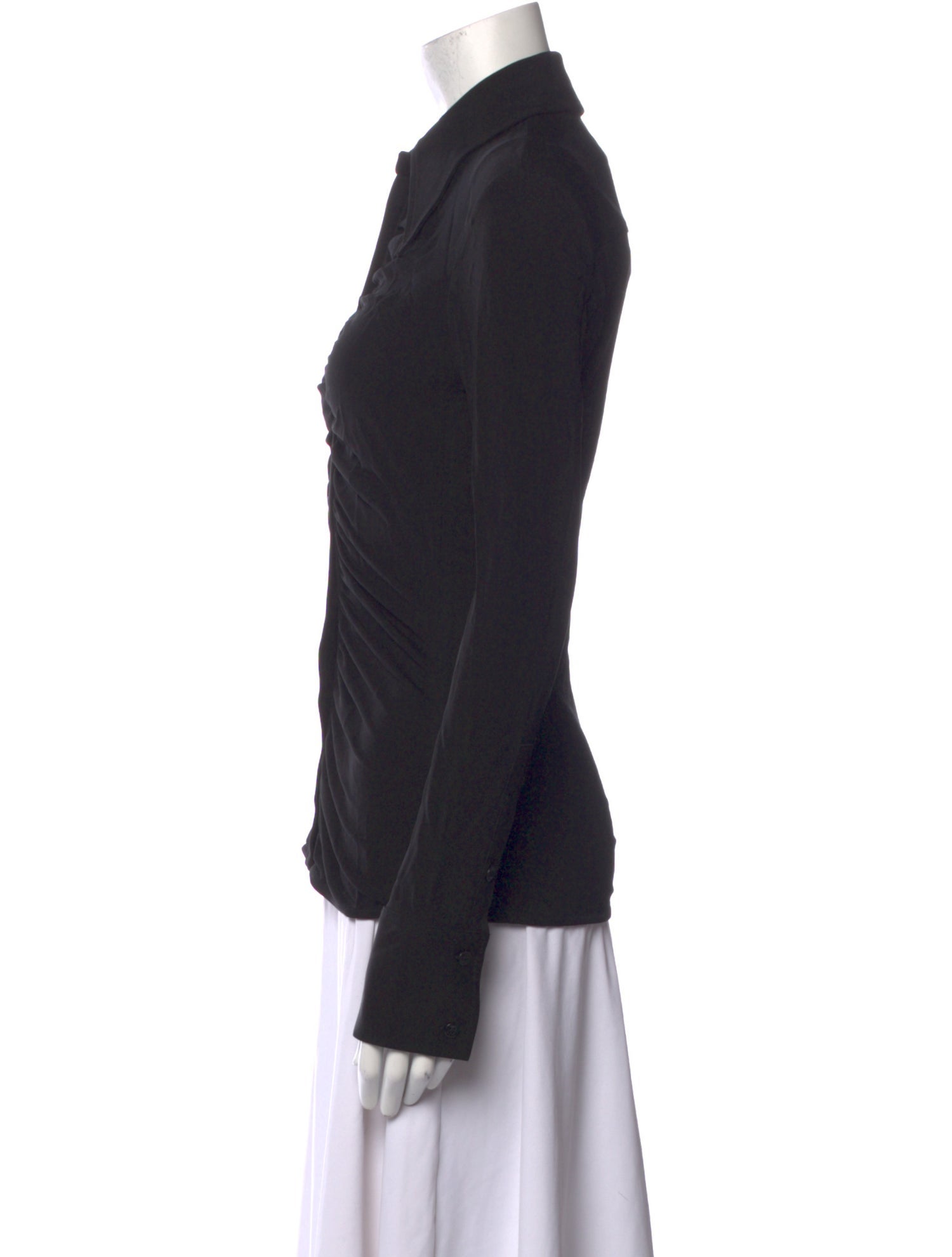 Proenza Schouler White Label Long Sleeve Button-Up Top