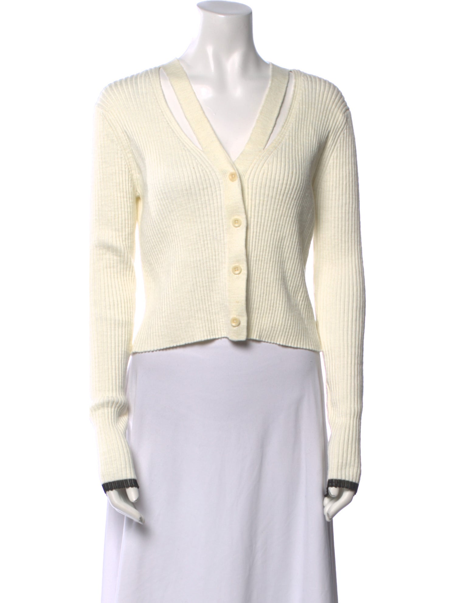 Proenza Schouler White Label V-Neck Long Sleeve Crop Top