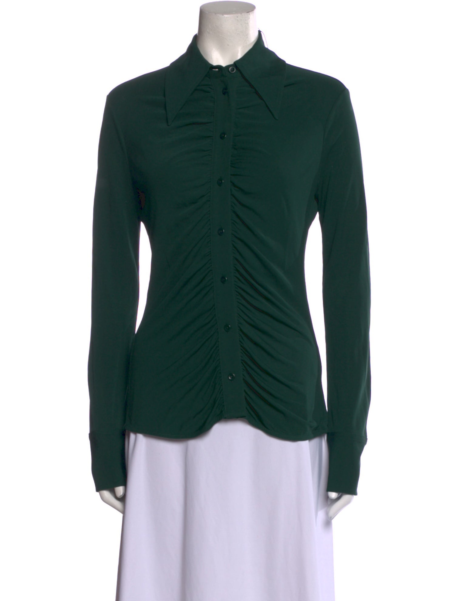 Proenza Schouler White Label Long Sleeve Button-Up Top