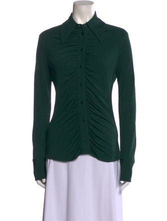 Proenza Schouler White Label Long Sleeve Button-Up Top