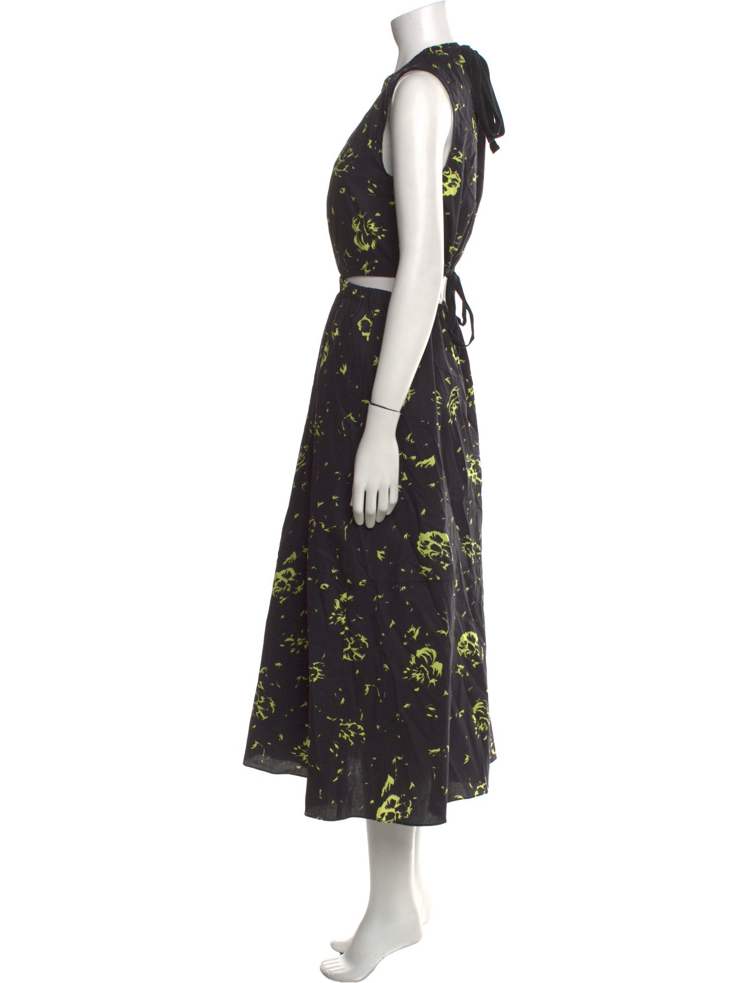 Proenza Schouler White Label Floral Print Midi Length Dress