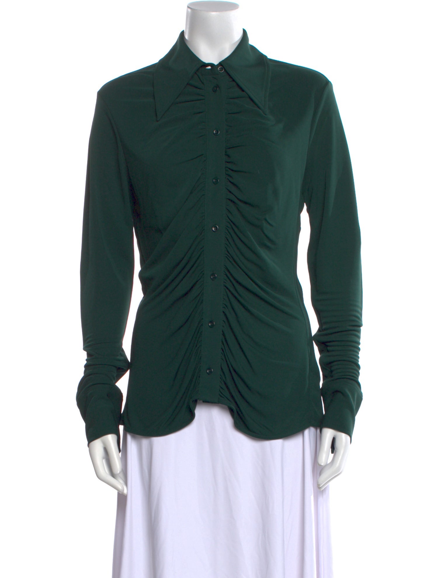 Proenza Schouler White Label Long Sleeve Button-Up Top