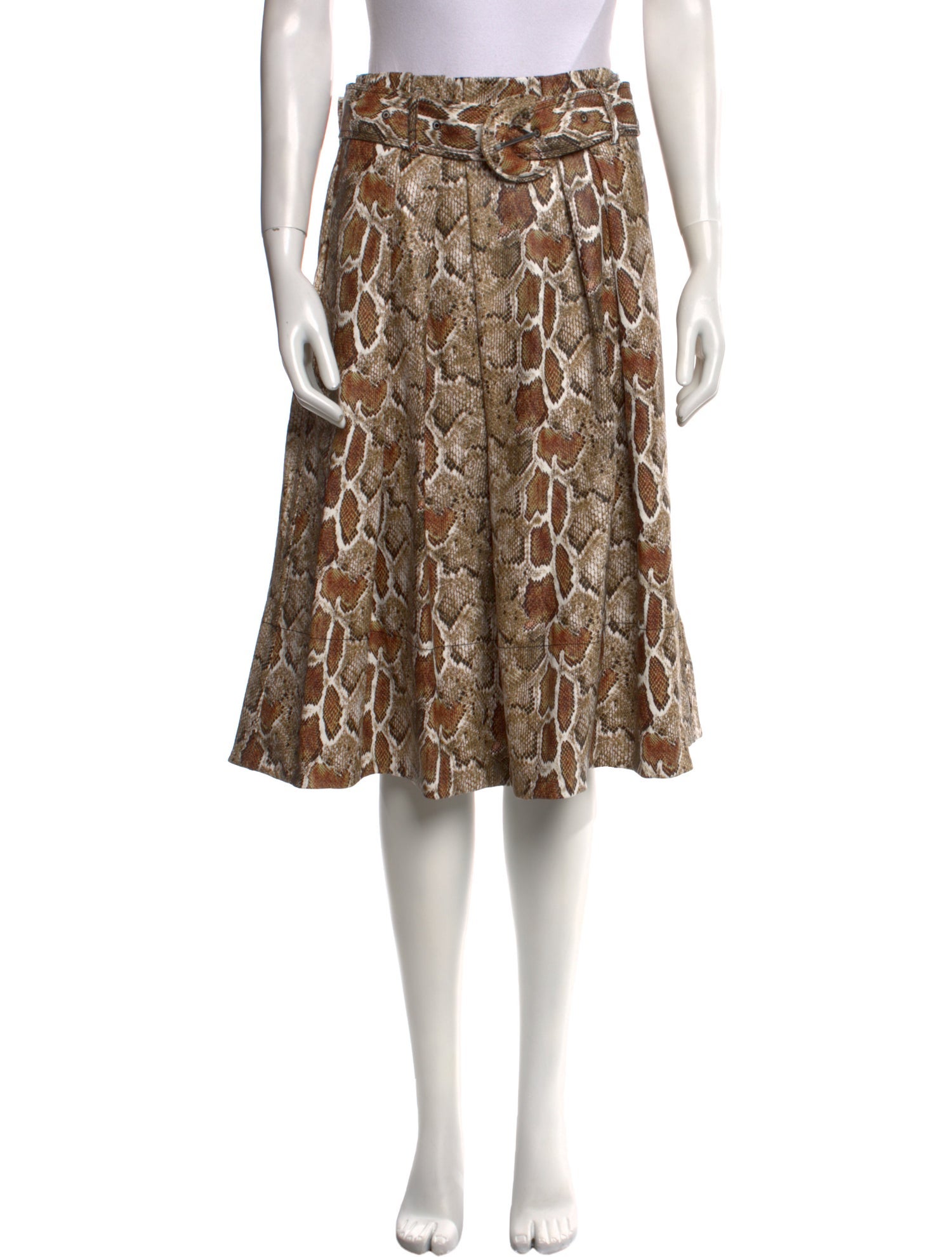 Proenza Schouler White Label Animal Print Knee-Length Skirt