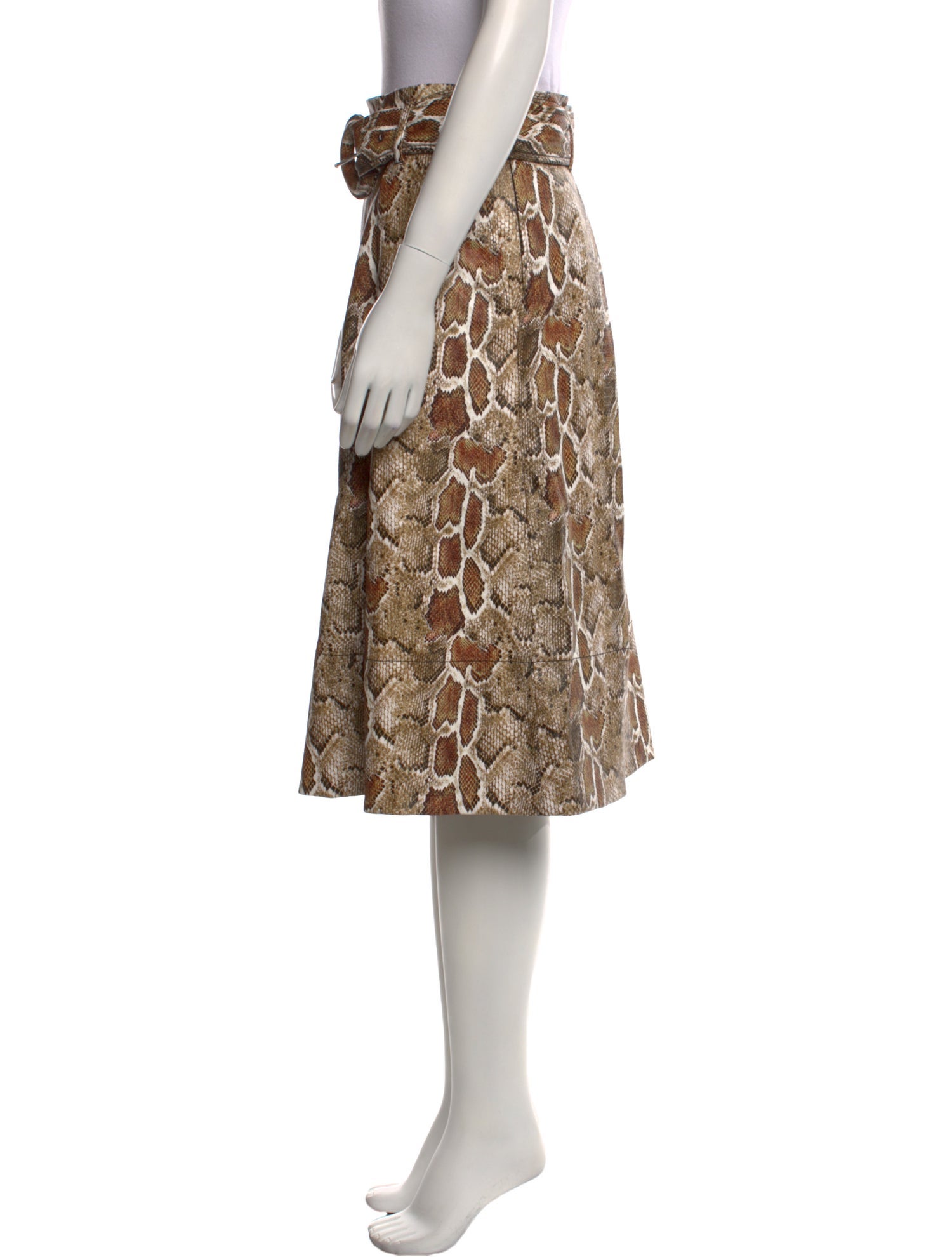 Proenza Schouler White Label Animal Print Knee-Length Skirt