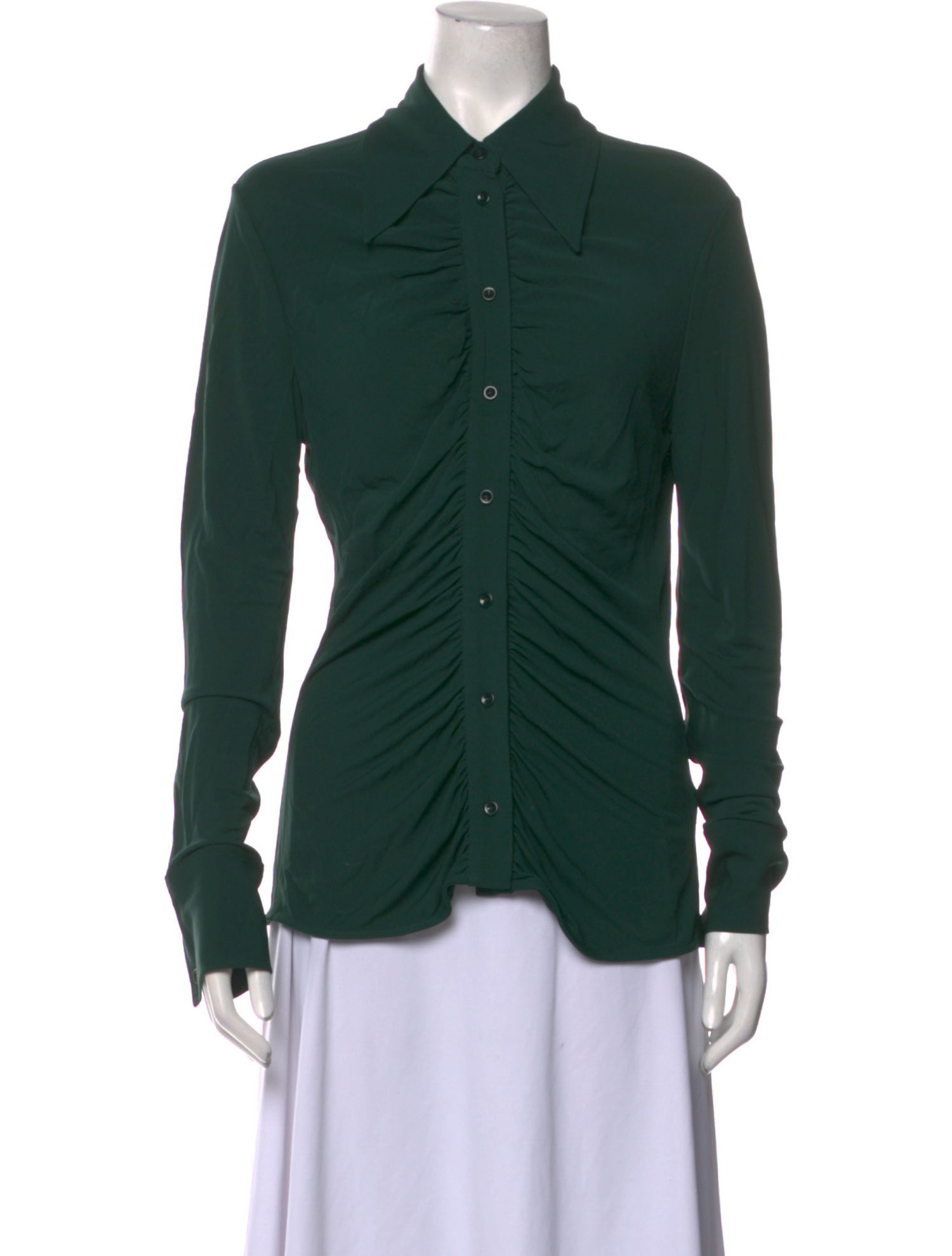 Proenza Schouler White Label Long Sleeve Button-Up Top