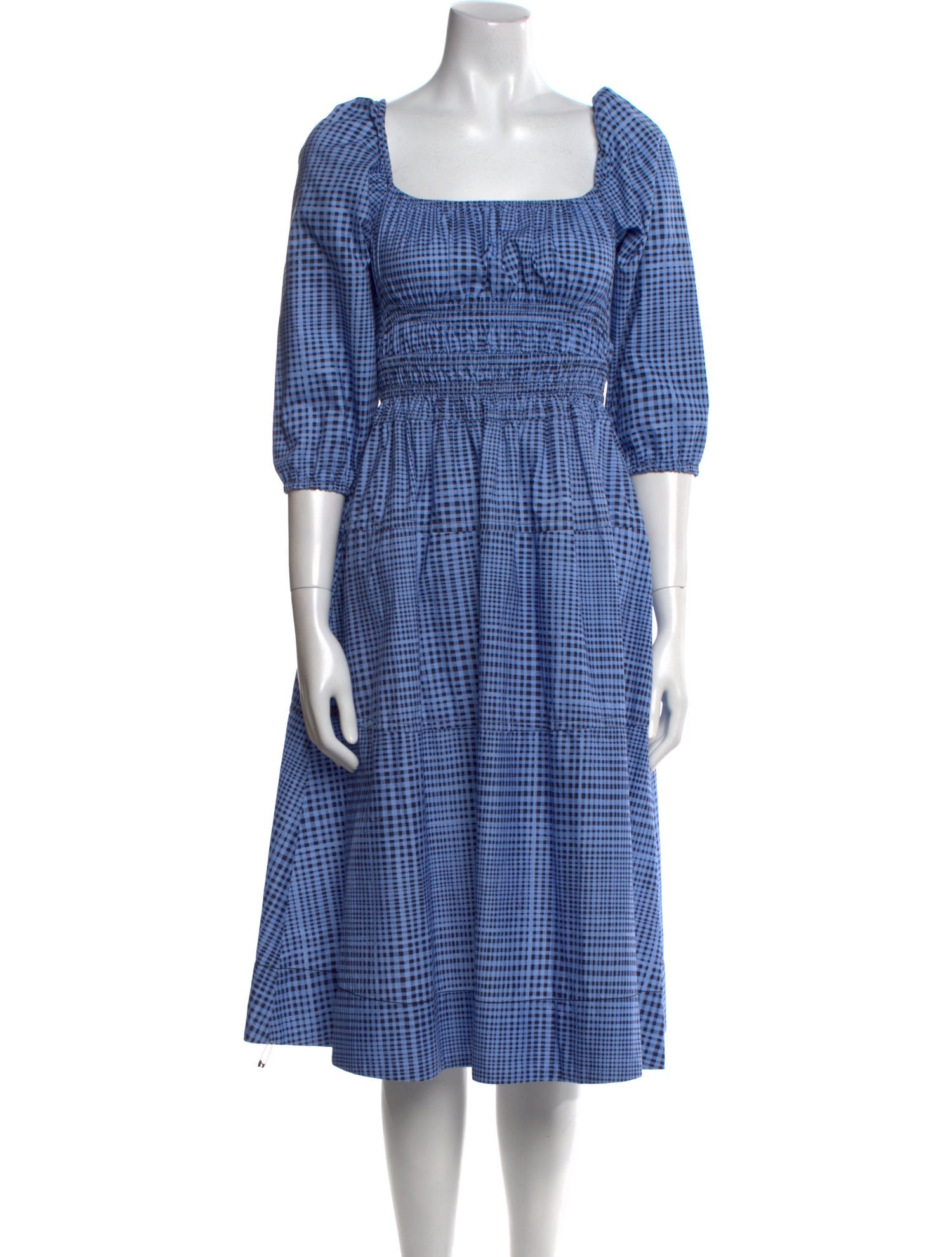 Proenza Schouler White Label Plaid Print Midi Length Dress