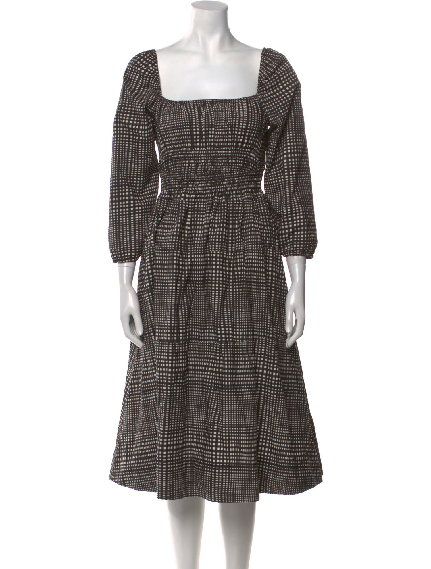 Proenza Schouler White Label Plaid Print Midi Length Dress