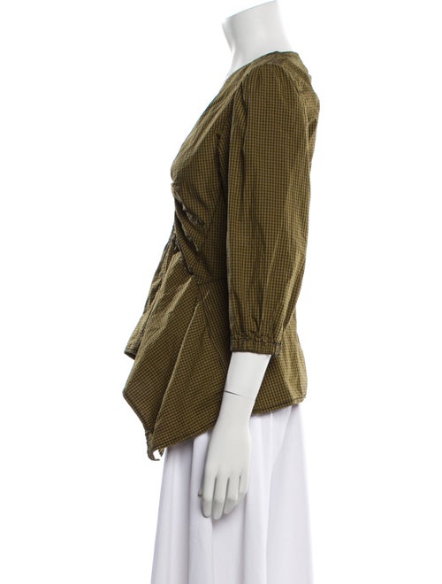 Proenza Schouler White Label V-Neck Three-Quarter Sleeve Blouse