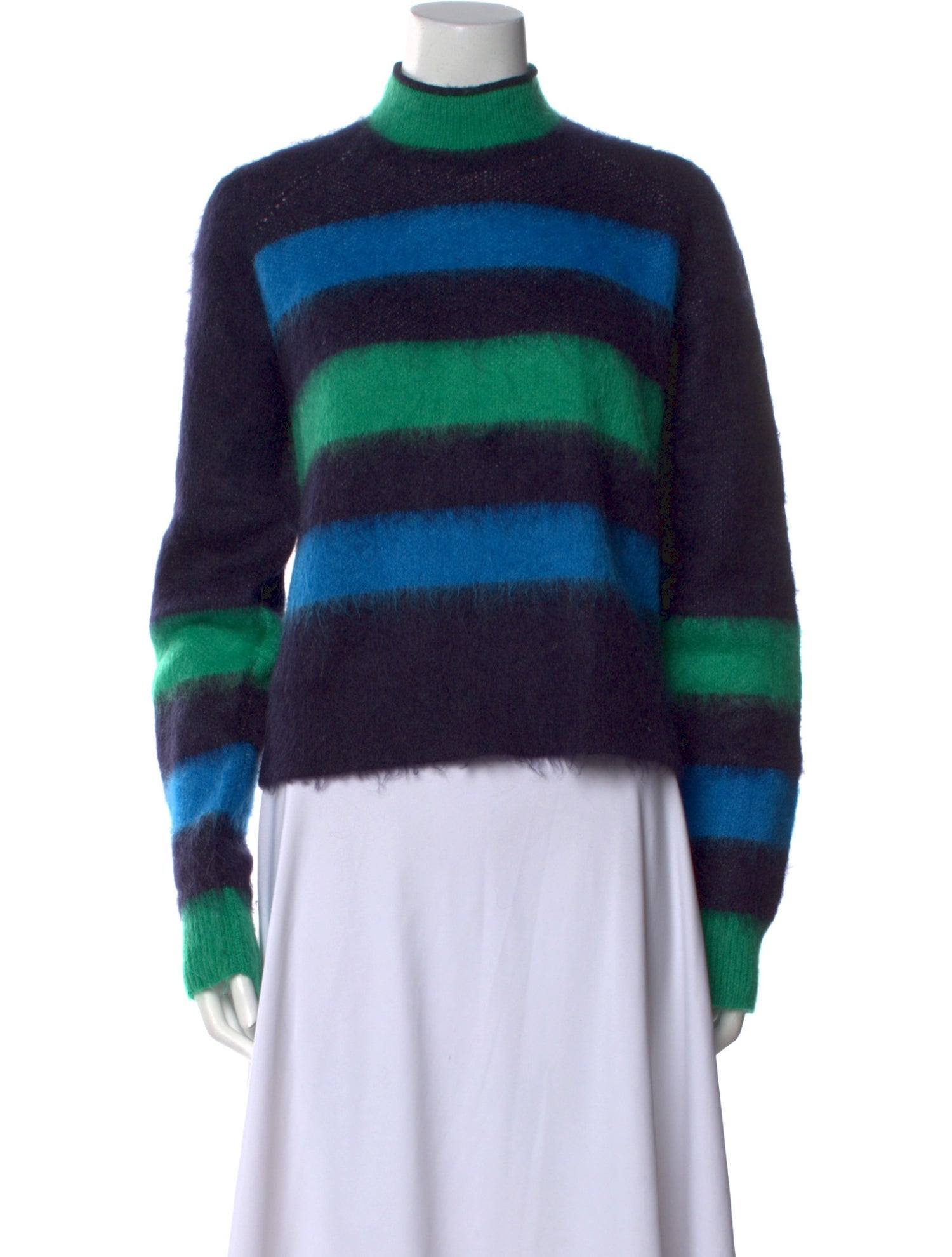 Proenza Schouler White Label Striped Mock Neck Sweater