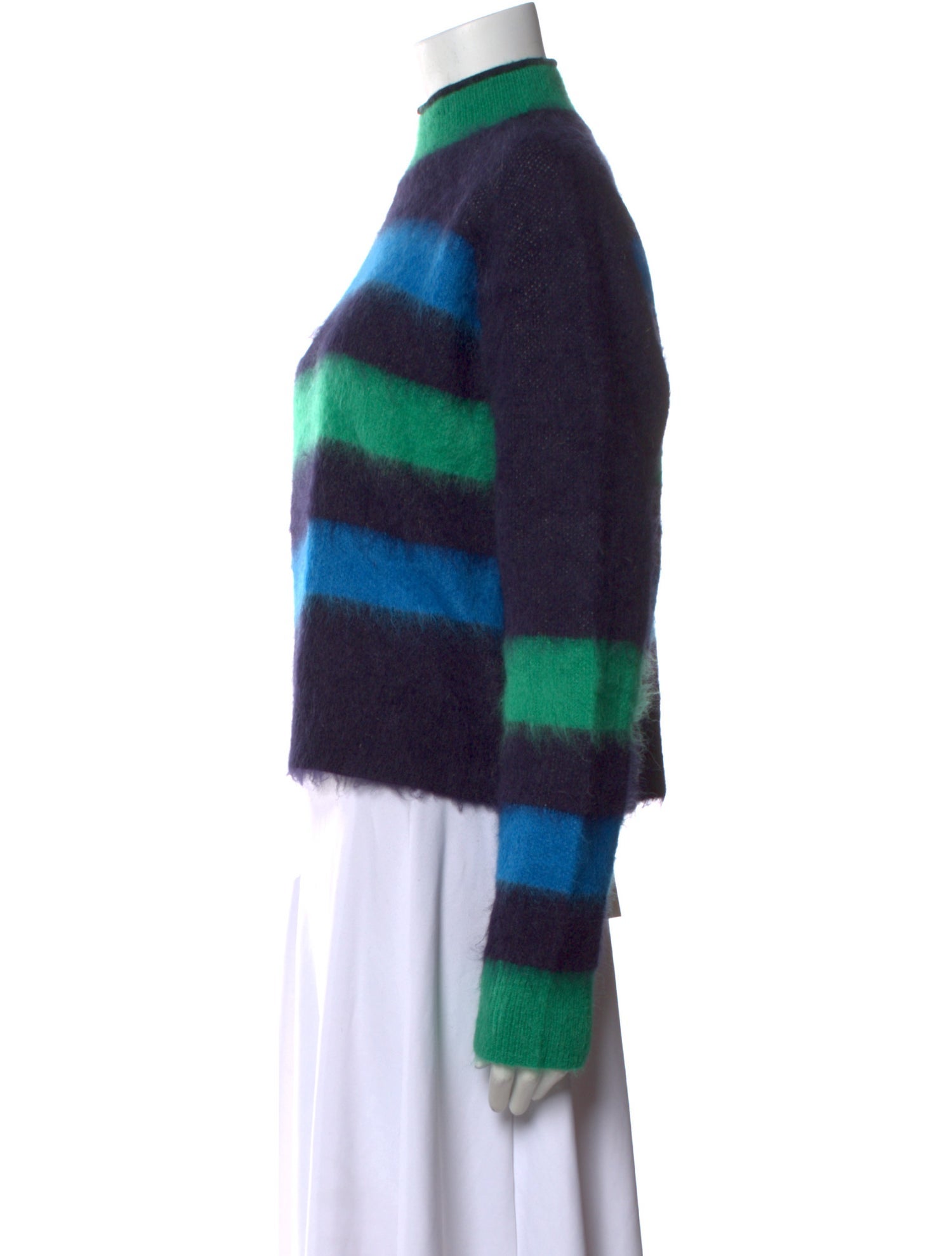 Proenza Schouler White Label Striped Mock Neck Sweater