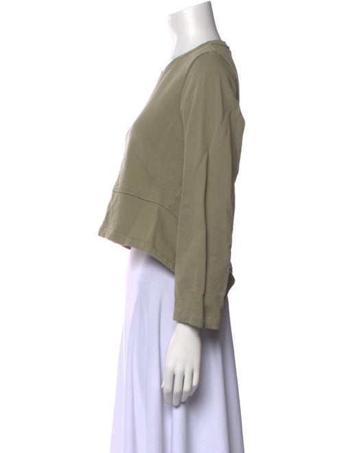 Proenza Schouler White Label Crew Neck Three-Quarter Sleeve Crop Top