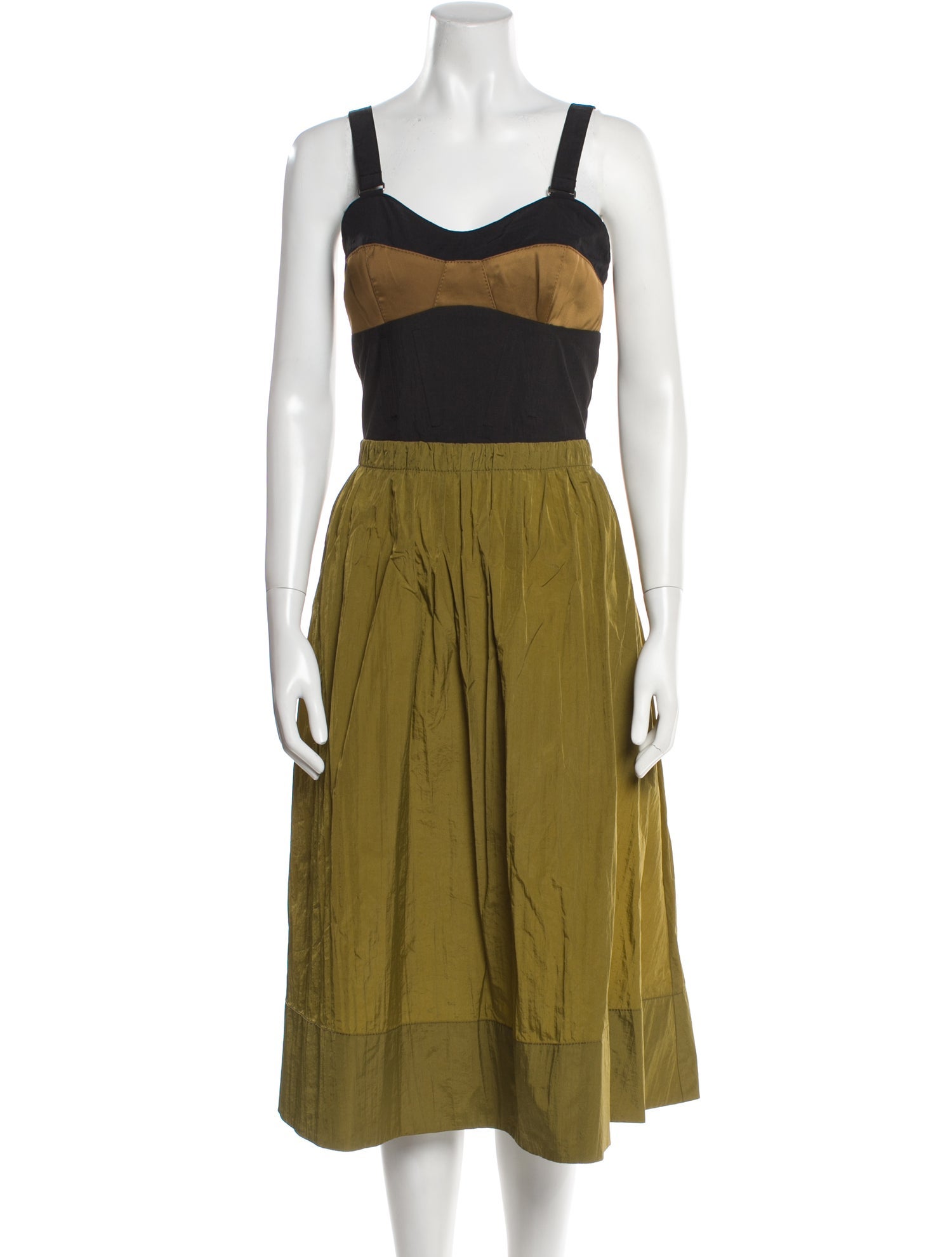 Proenza Schouler White Label Square Neckline Midi Length Dress