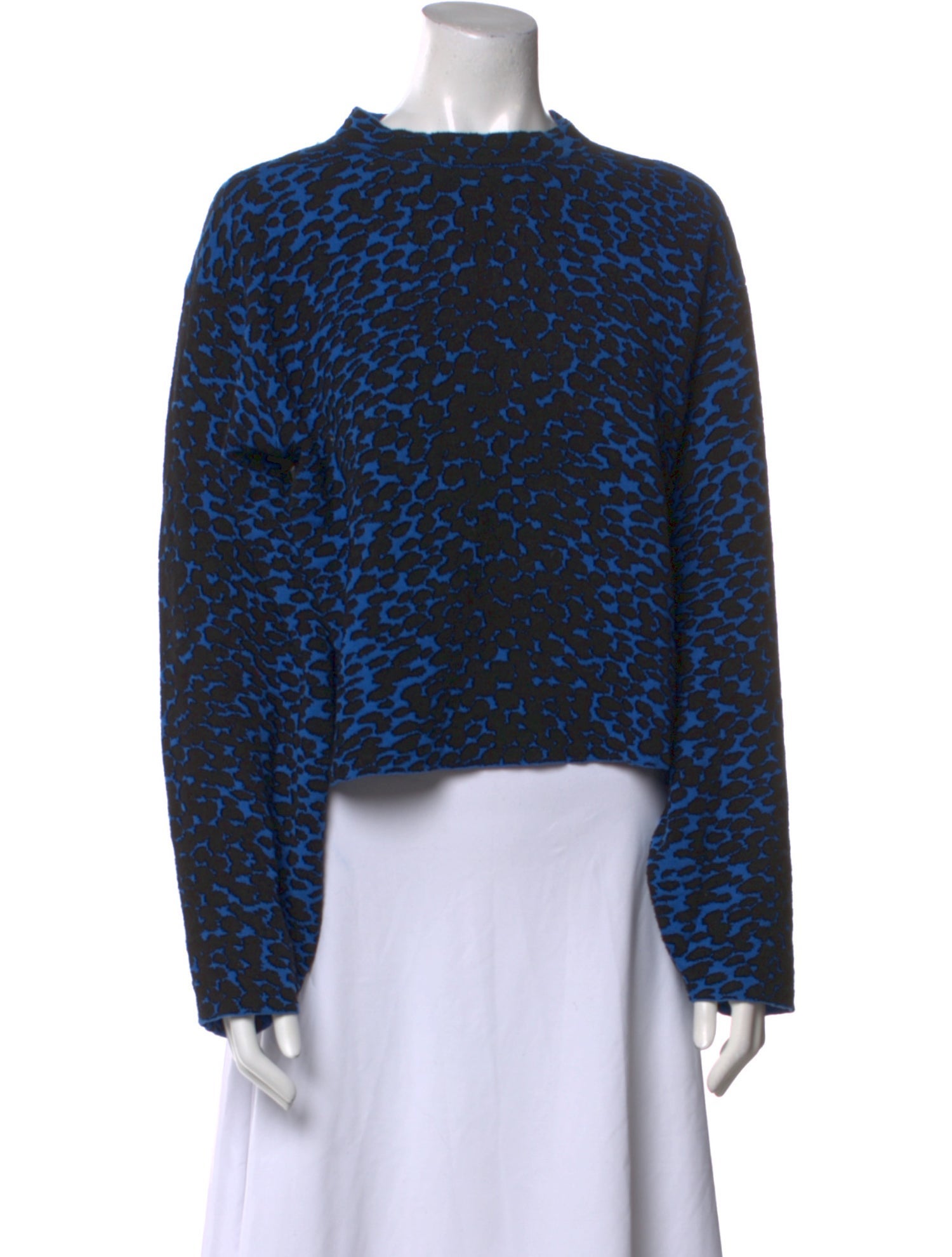 Proenza Schouler White Label Printed Mock Neck Sweater