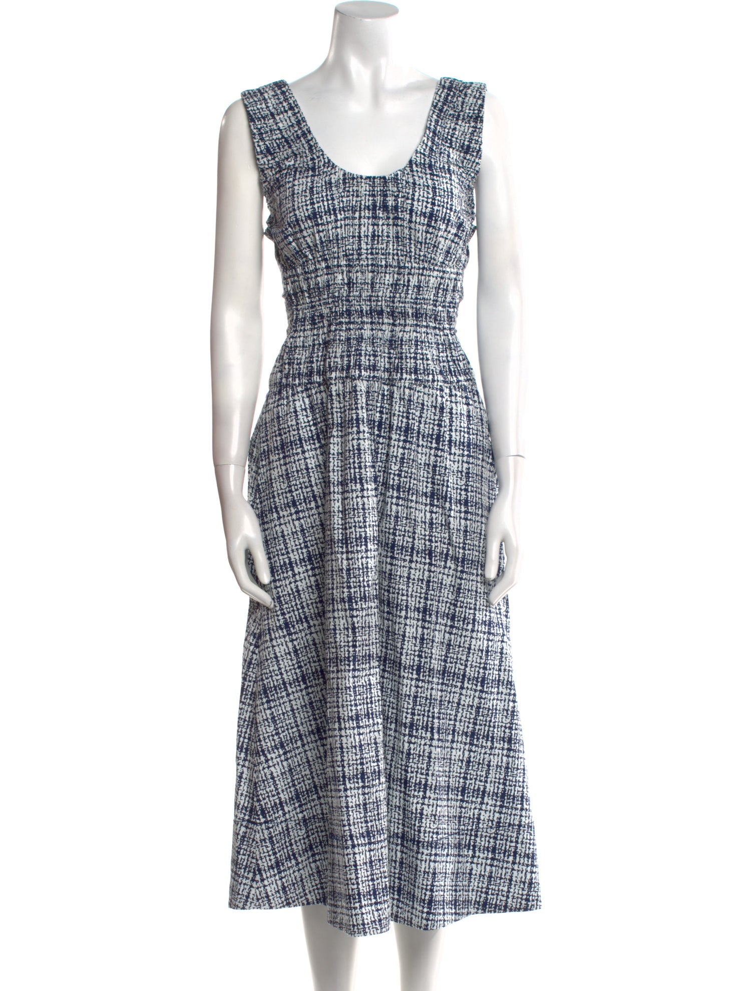 Proenza Schouler White Label Plaid Print Midi Length Dress