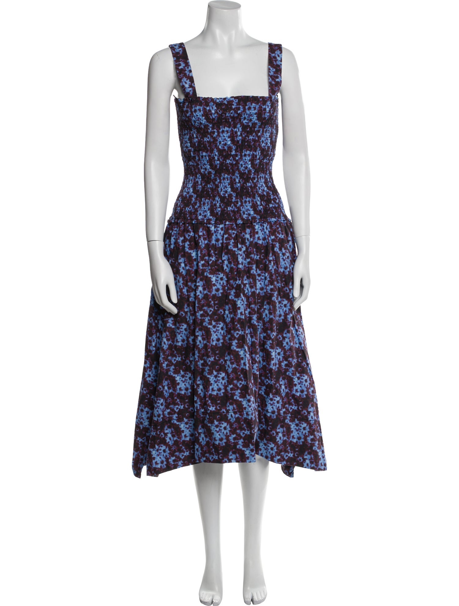 Proenza Schouler White Label Floral Print Midi Length Dress