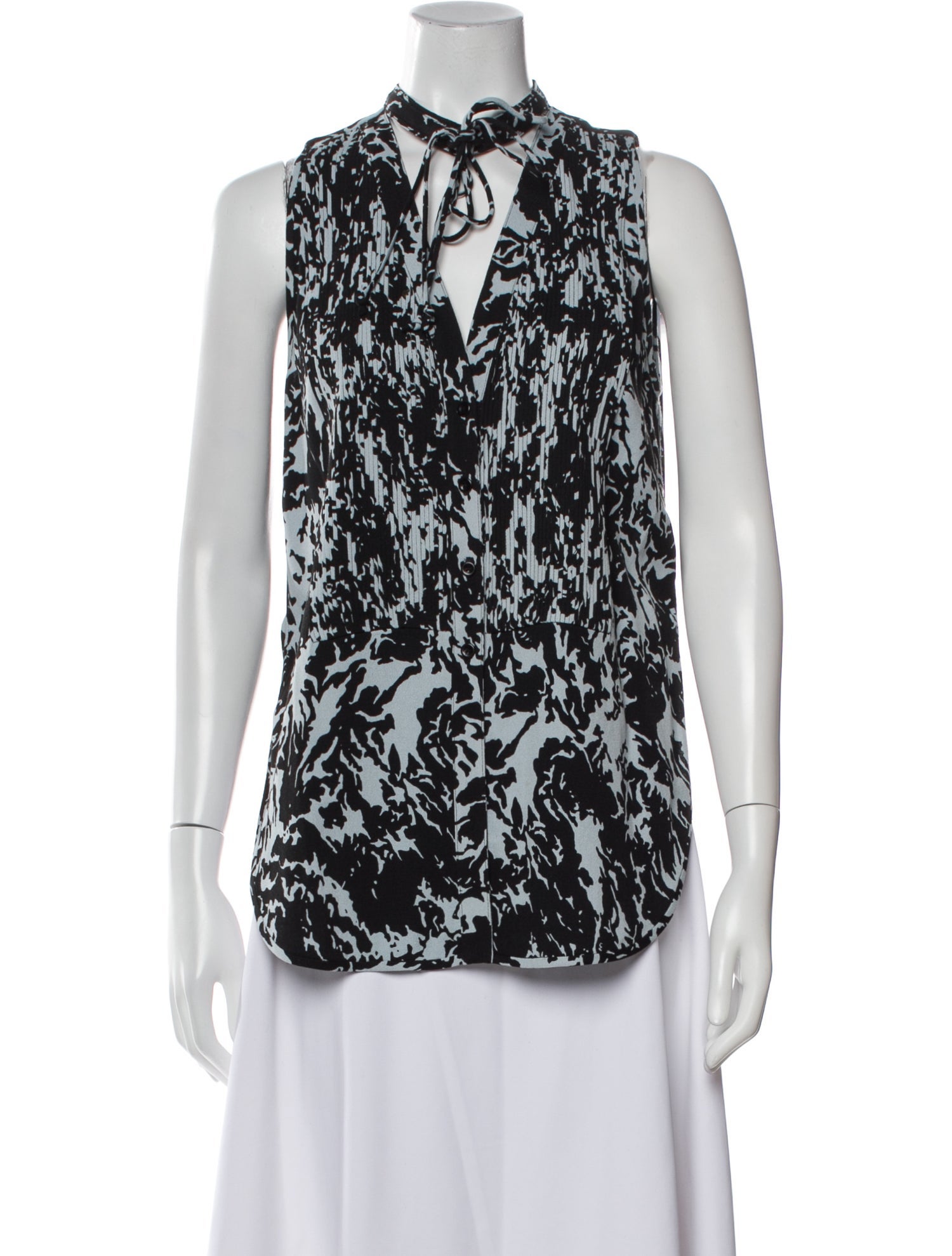 Proenza Schouler White Label Printed V-Neck Blouse