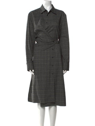 Proenza Schouler White Label Plaid Print Midi Length Dress