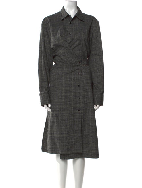 Proenza Schouler White Label Plaid Print Midi Length Dress