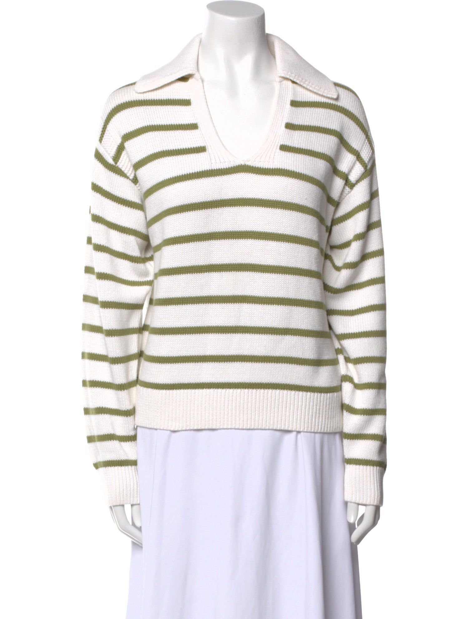Proenza Schouler White Label Striped V-Neck Sweater w/ Tags