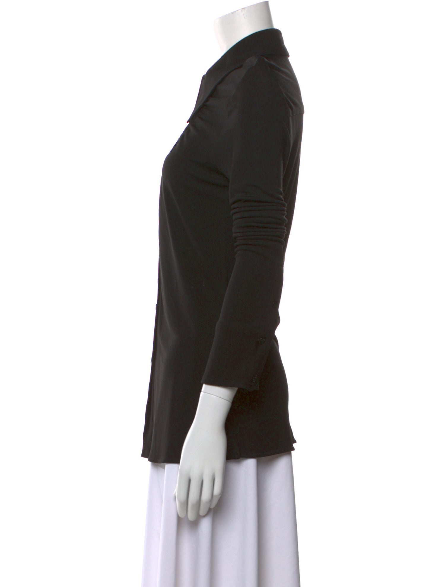 Proenza Schouler White Label Three-Quarter Sleeve Button-Up Top