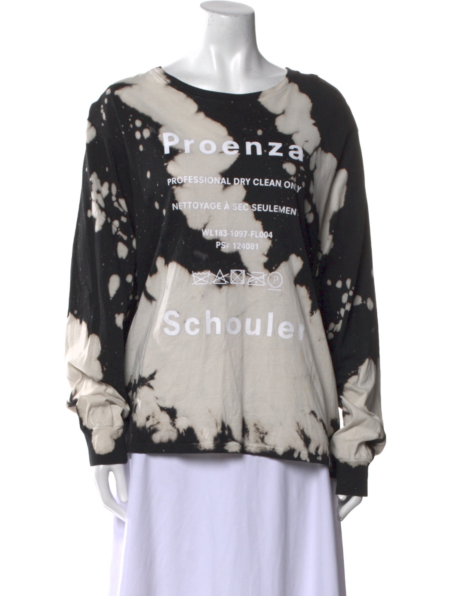 Proenza Schouler White Label Tie-Dye Print Bateau Neckline Sweatshirt