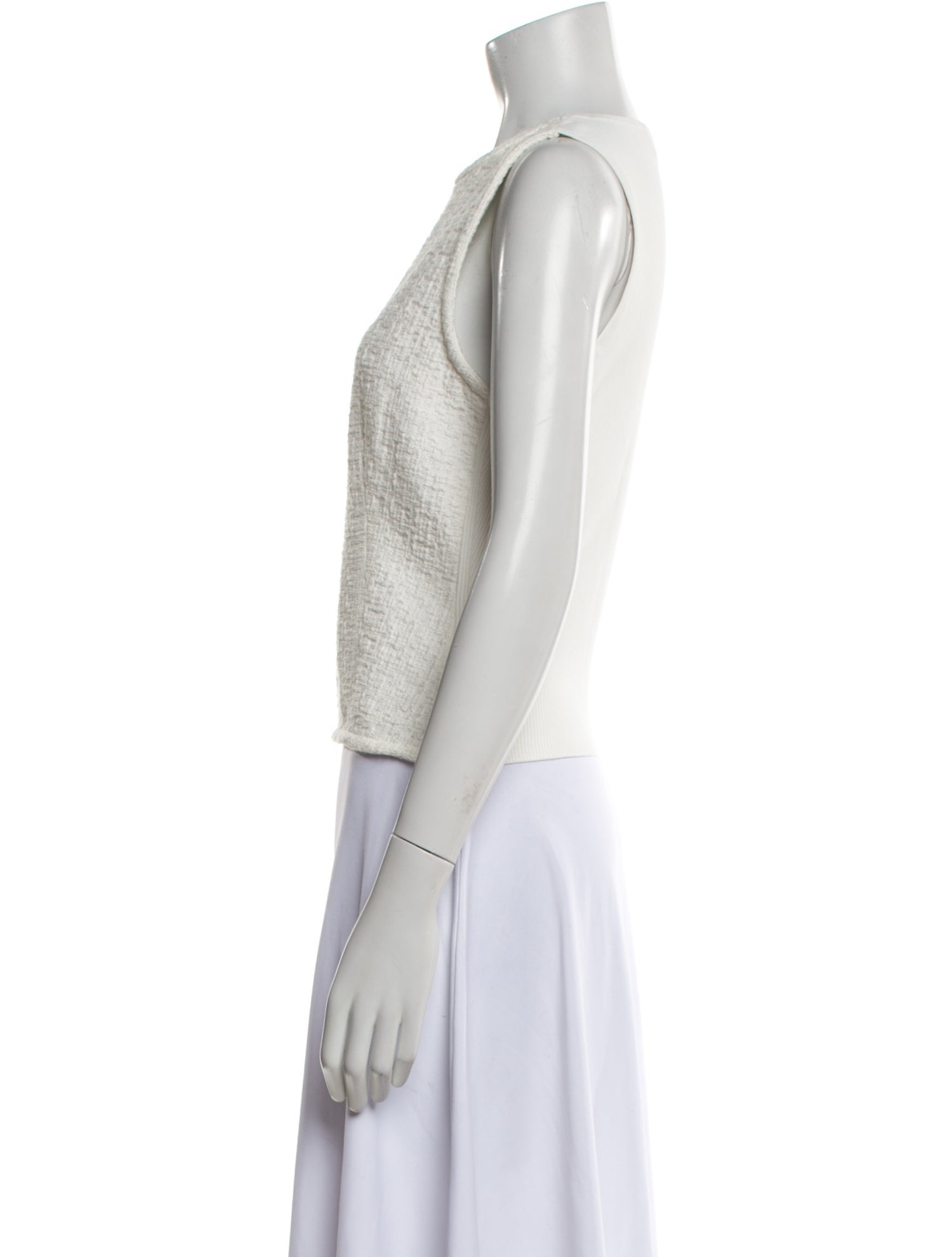 Proenza Schouler White Label Crew Neck Sleeveless Crop Top