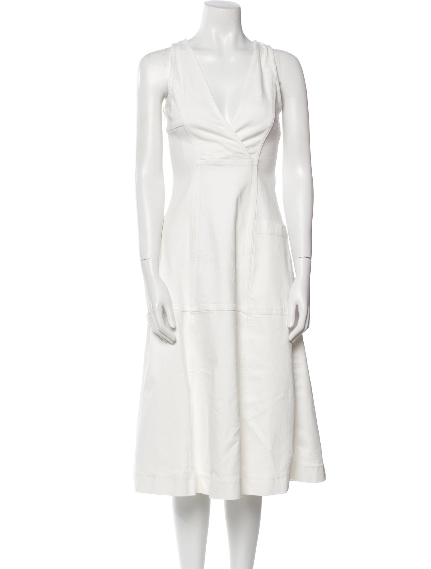 Proenza Schouler White Label V-Neck Midi Length Dress