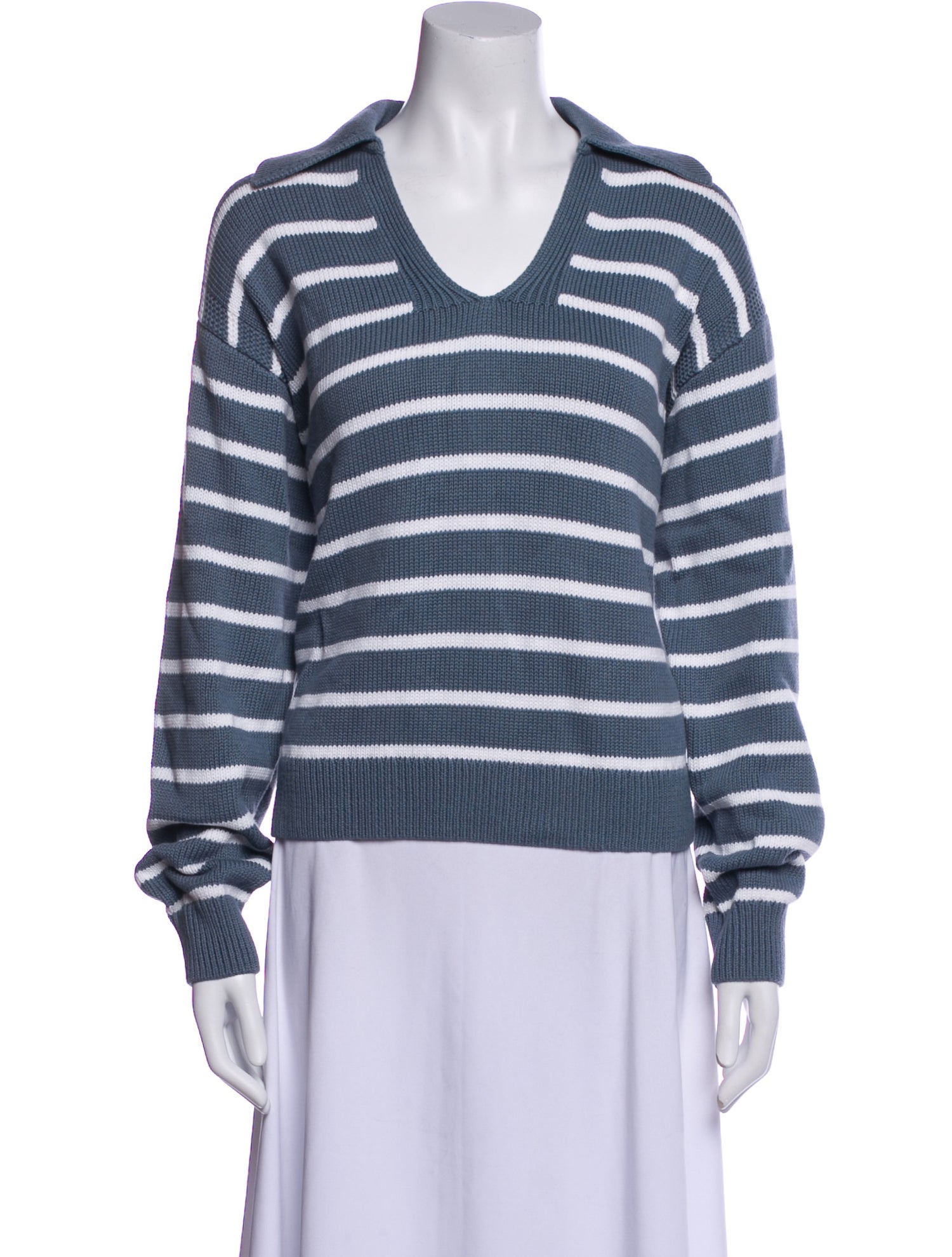 Proenza Schouler White Label Striped V-Neck Sweater w/ Tags