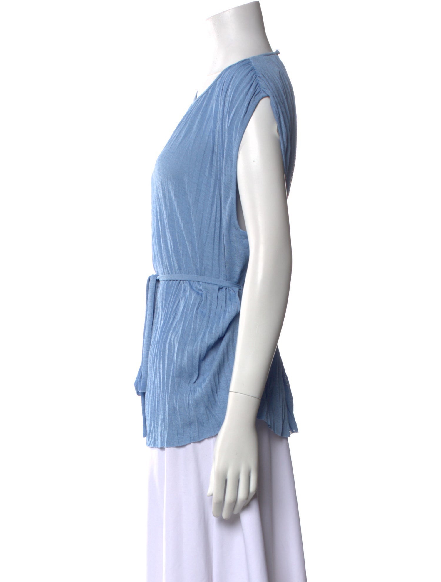 Proenza Schouler White Label Bateau Neckline Short Sleeve Blouse