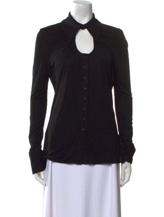 Proenza Schouler White Label Long Sleeve Button-Up Top