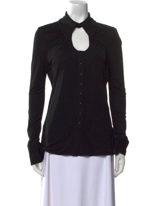 Proenza Schouler White Label Long Sleeve Button-Up Top