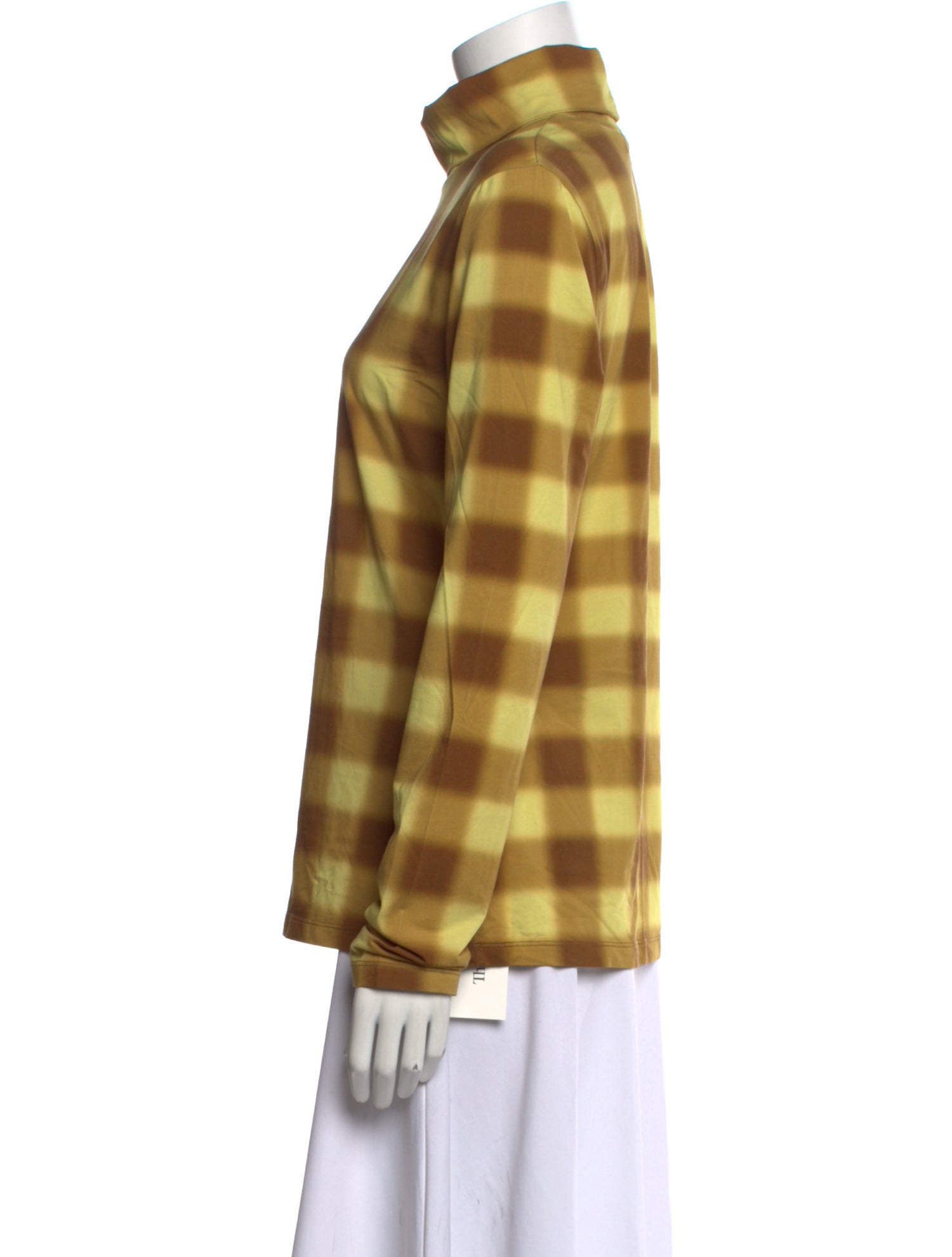 Proenza Schouler White Label Plaid Print Mock Neck Top