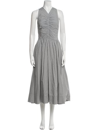 Proenza Schouler White Label Plaid Print Long Dress