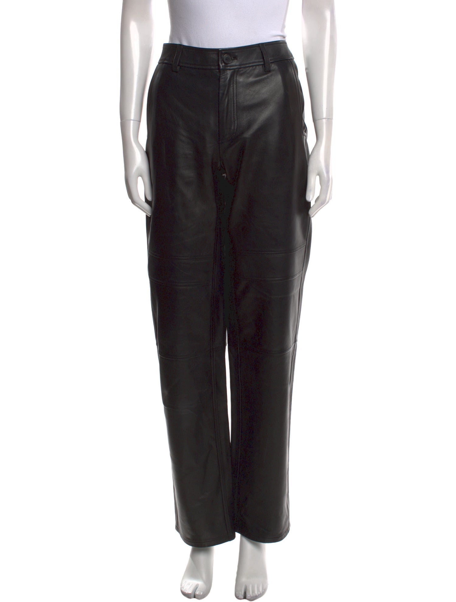Proenza Schouler White Label Lamb Leather Straight Leg Pants